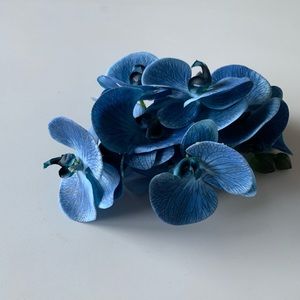 NWOT navy blue orchid flower fascinator hat